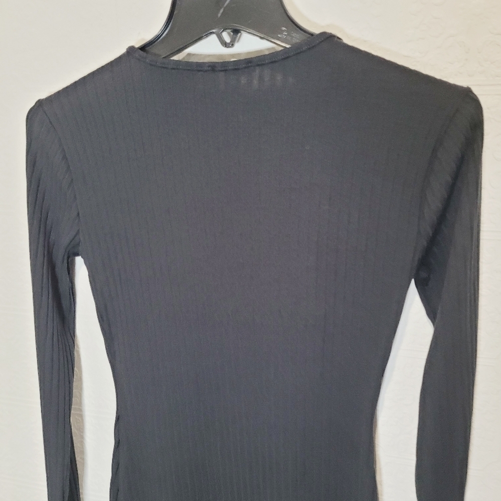 Zara Ribbed Button Down Midi Dress - Picture 5 of 6